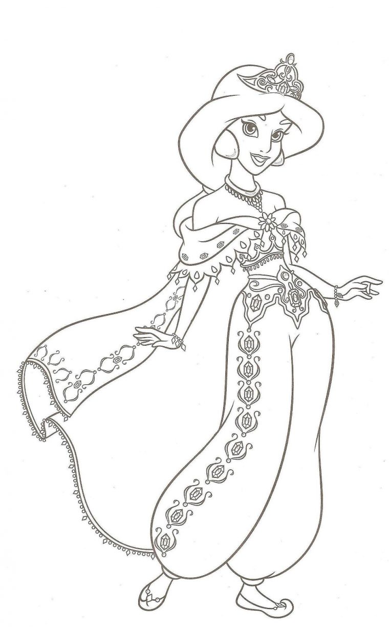 Coloriage Gratuit Princesse Jasmine avec Princesse À Colorier Gratuit