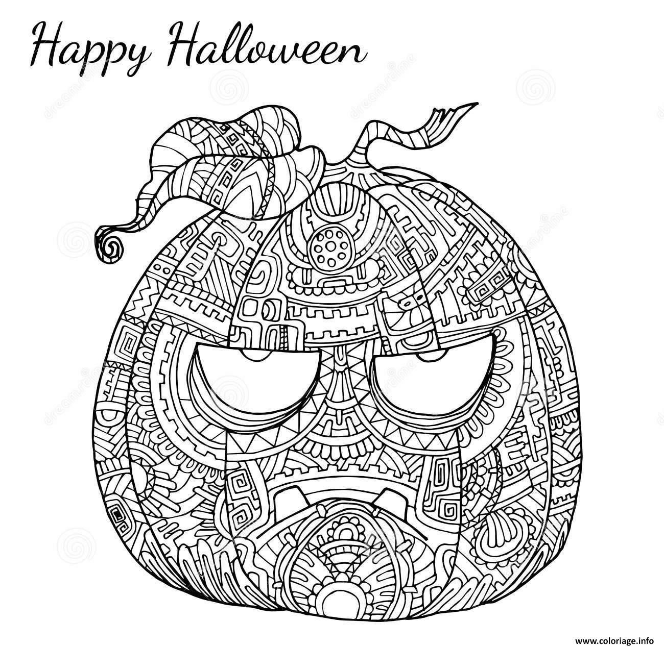 Coloriage Halloween Adulte Zen Citrouille Dessin À Imprimer serapportantà Dessin Halloween Citrouille A Imprimer Gratuit 