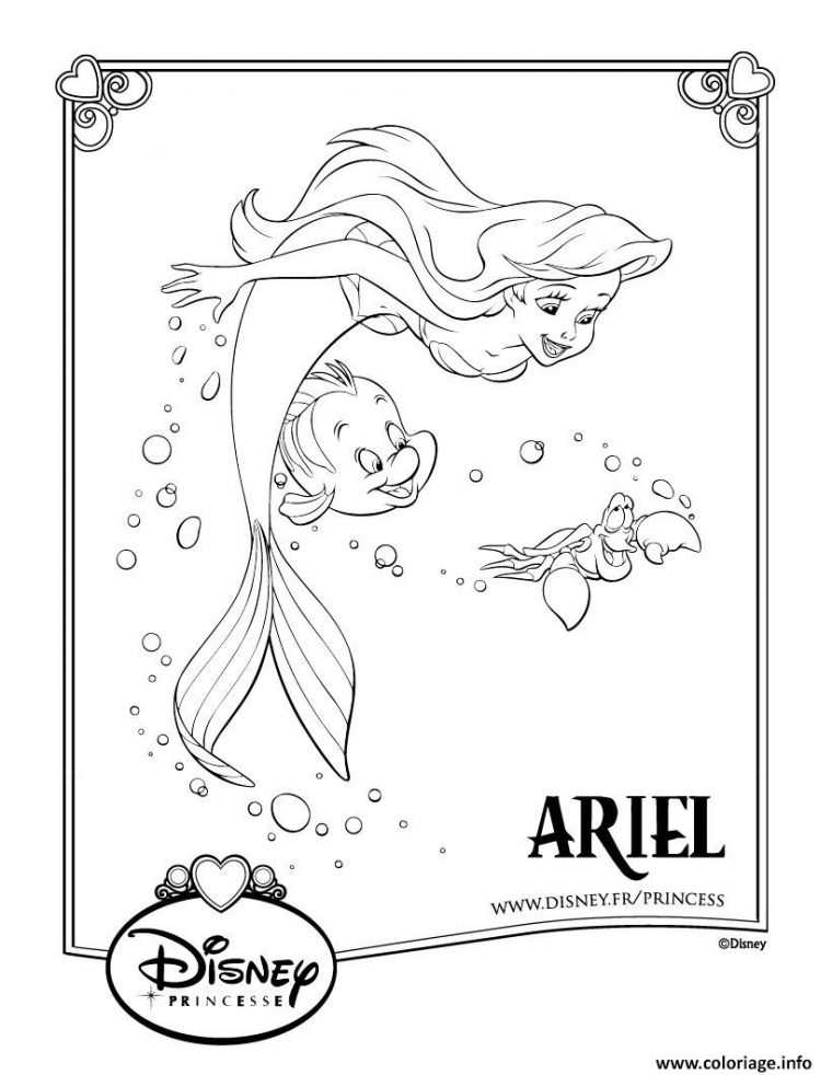 Coloriage La Petite Sirene Disney Princesse Dessin destiné Coloriage Princesse Sirene