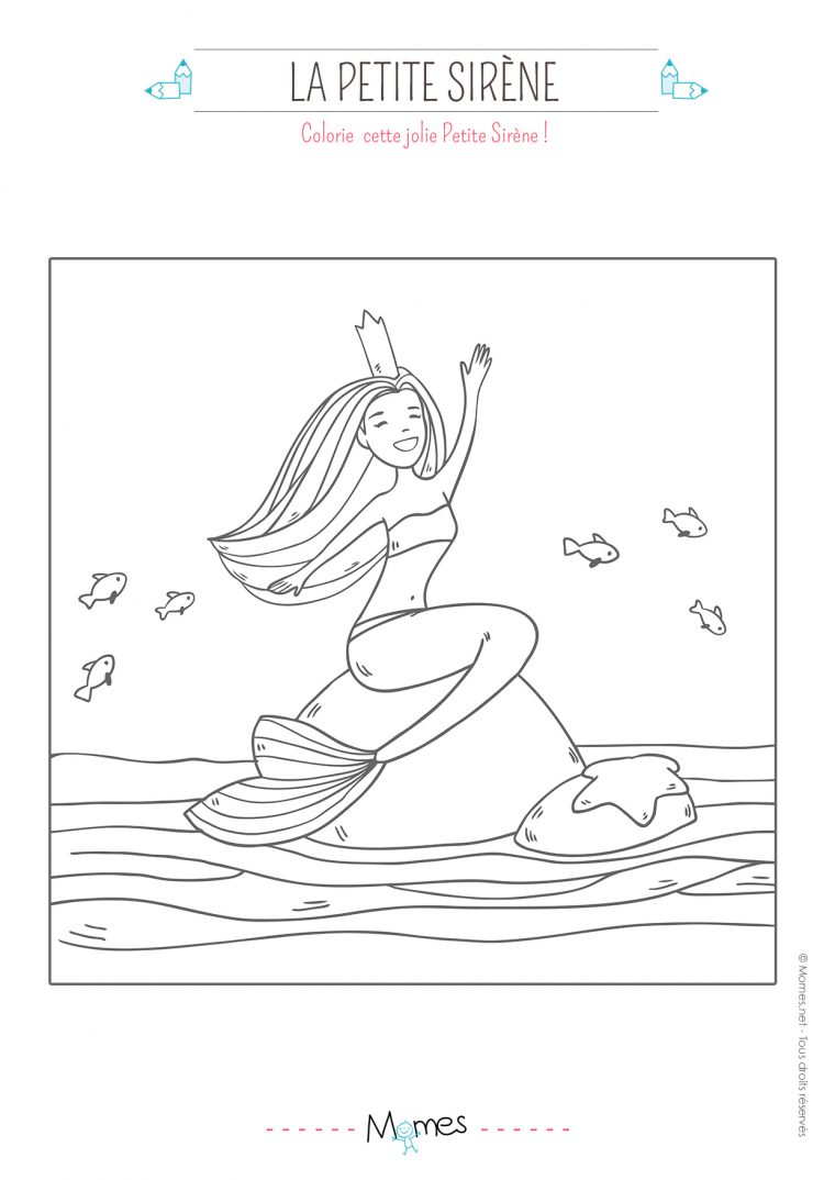 Coloriage La Princesse Sirène – Momes dedans Coloriage Princesse Sirene