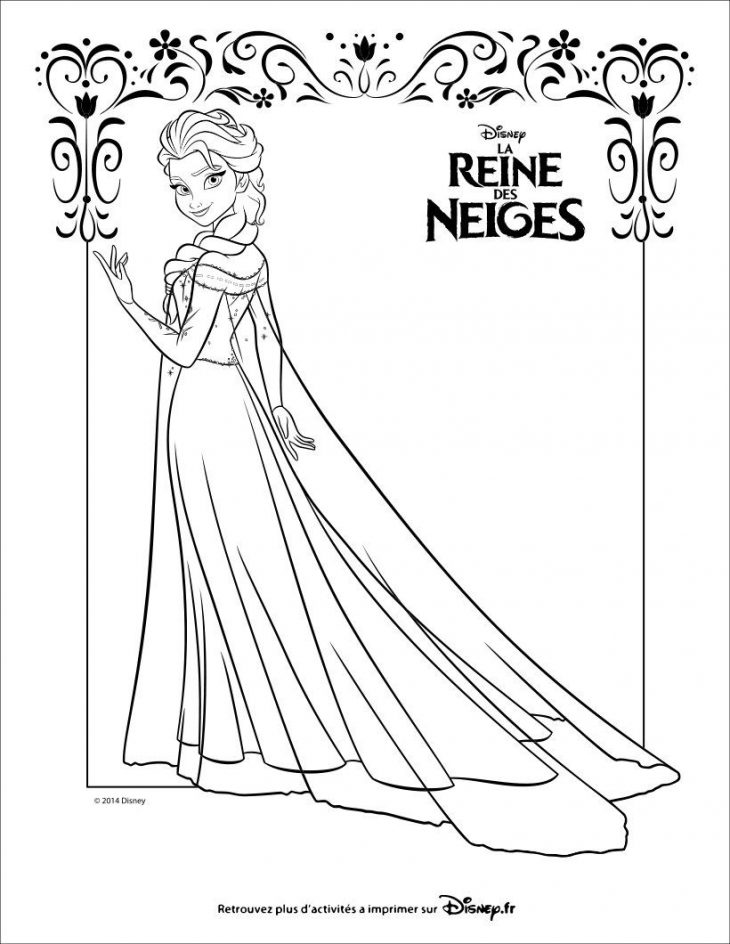 Coloriage : La Reine Des Neiges, Elsa | Coloriage Reine Des avec Reine Des Neiges Dessin À Colorier