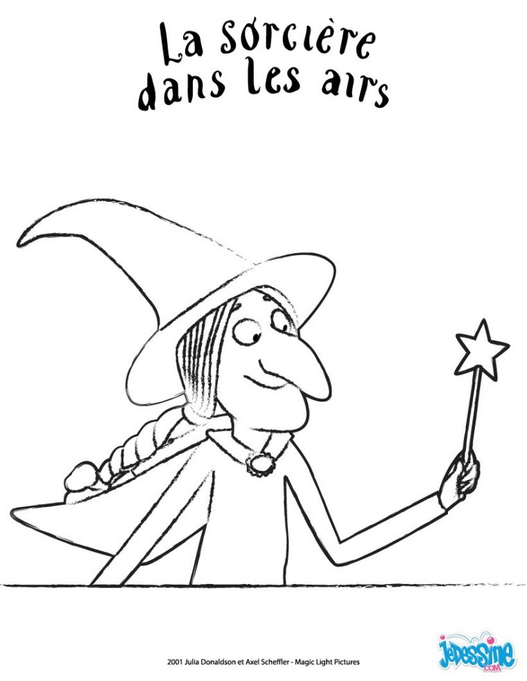 Coloriage La Sorciere Dans Les Airs – Coloriages – Coloriage à Balai Coloriage