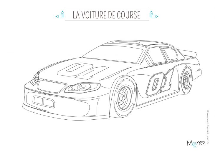 Coloriage La Voiture De Course – Momes avec Coloriage Vehicule