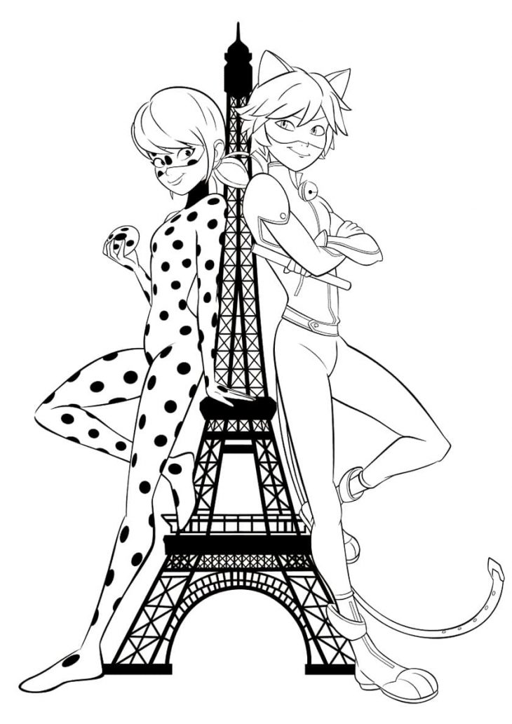 Coloriage Ladybug Et Cat Noir. Imprimer Gratuitement pour Dessin À Peindre À Imprimer Gratuit