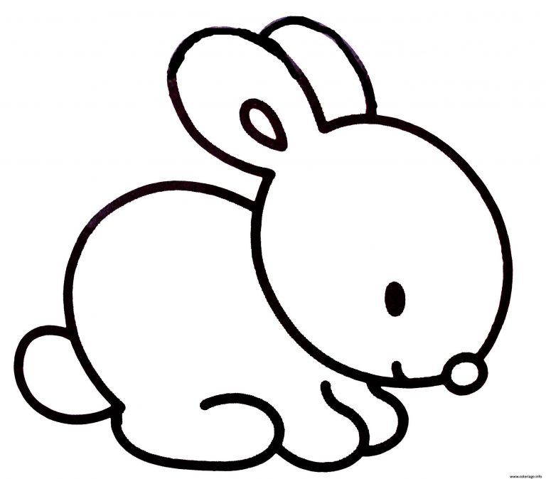 Coloriage Lapin Facile Simple Enfant Dessin à Dessin ...