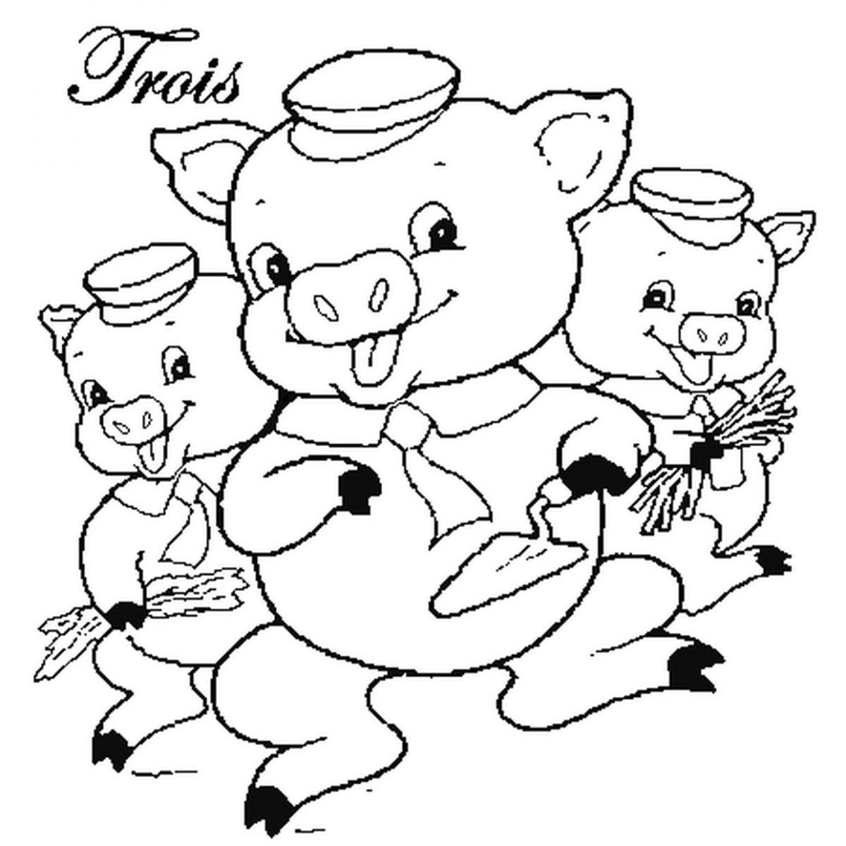 Coloriage Les 3 Petits Cochons En Ligne Gratuit À Imprimer intérieur