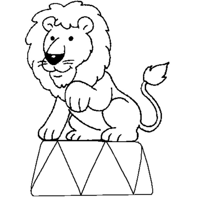 Coloriage Lion Cirque En Ligne Gratuit À Imprimer à Photo De Lion A Imprimer En Couleur