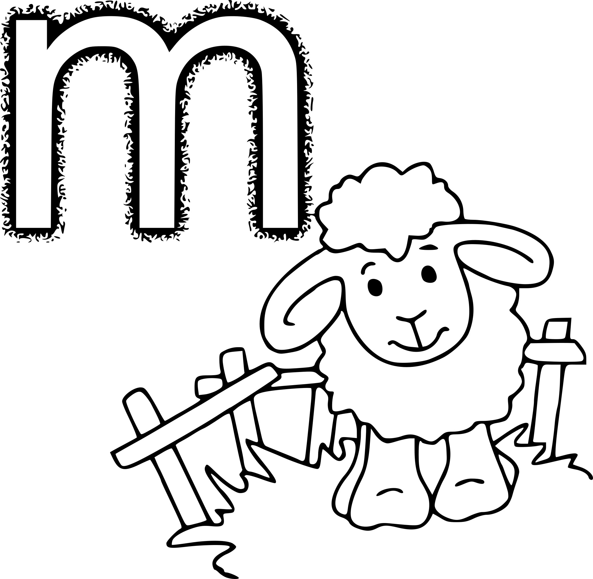 Coloriage M Comme Mouton À Imprimer concernant Mouton À Colorier 