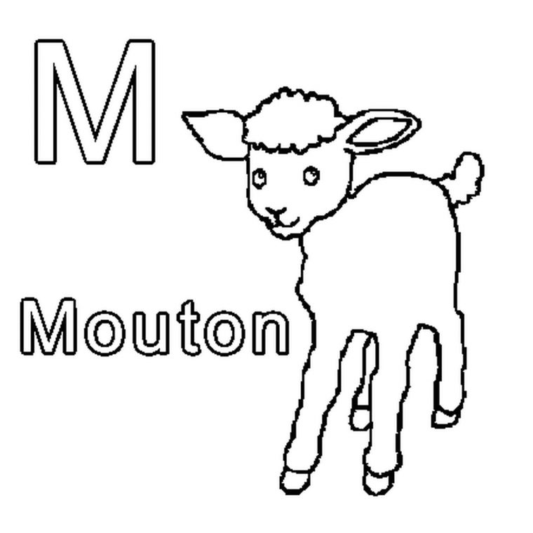 Coloriage M Comme Mouton En Ligne Gratuit À Imprimer tout Mouton À Colorier