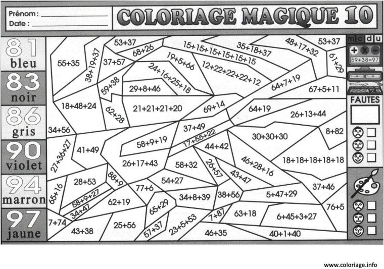 Coloriage Magique Calcul Mental #coloriagemagique In 2019 encequiconcerne Coloriage De Calcul