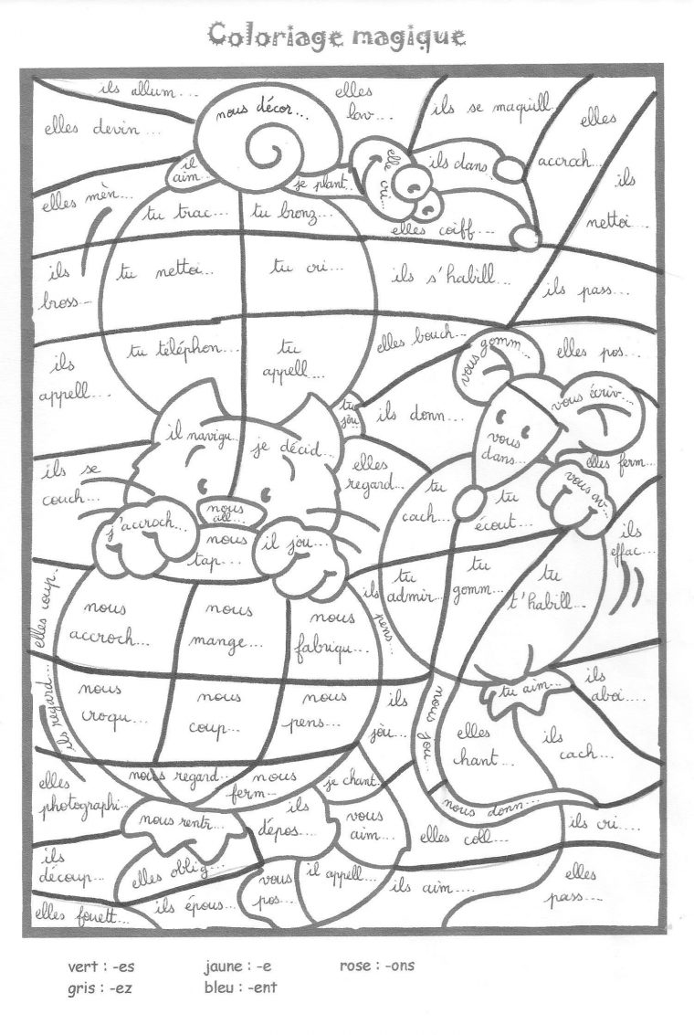 Coloriage Magique Ce1 Conjugaison | Frans, Oefeningen, Onderwijs encequiconcerne Coloriage Codé Ce1