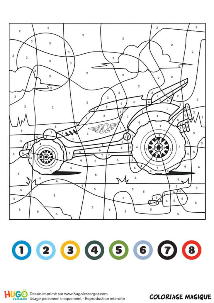 Coloriage Magique Ce1 : Un Buggy avec Coloriage Vehicule