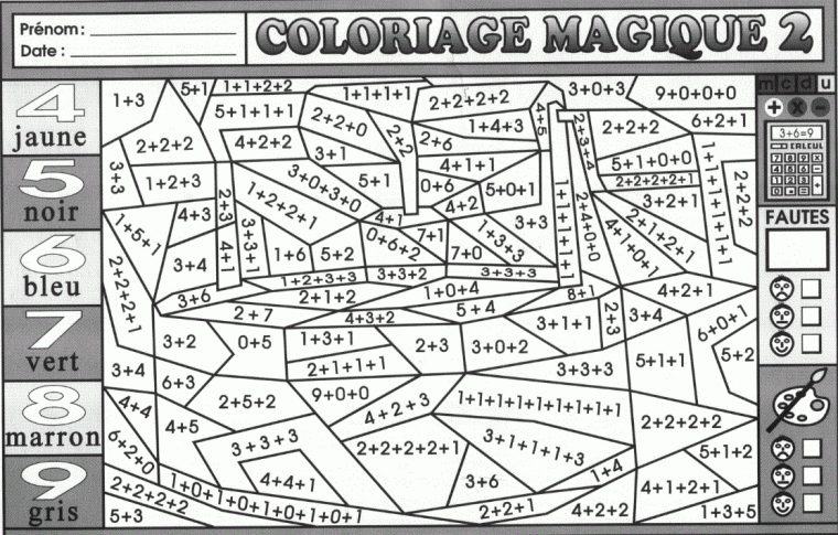 Coloriage Magique Ce2 Calcul. Soustraire Et Colorier encequiconcerne Coloriage De Calcul