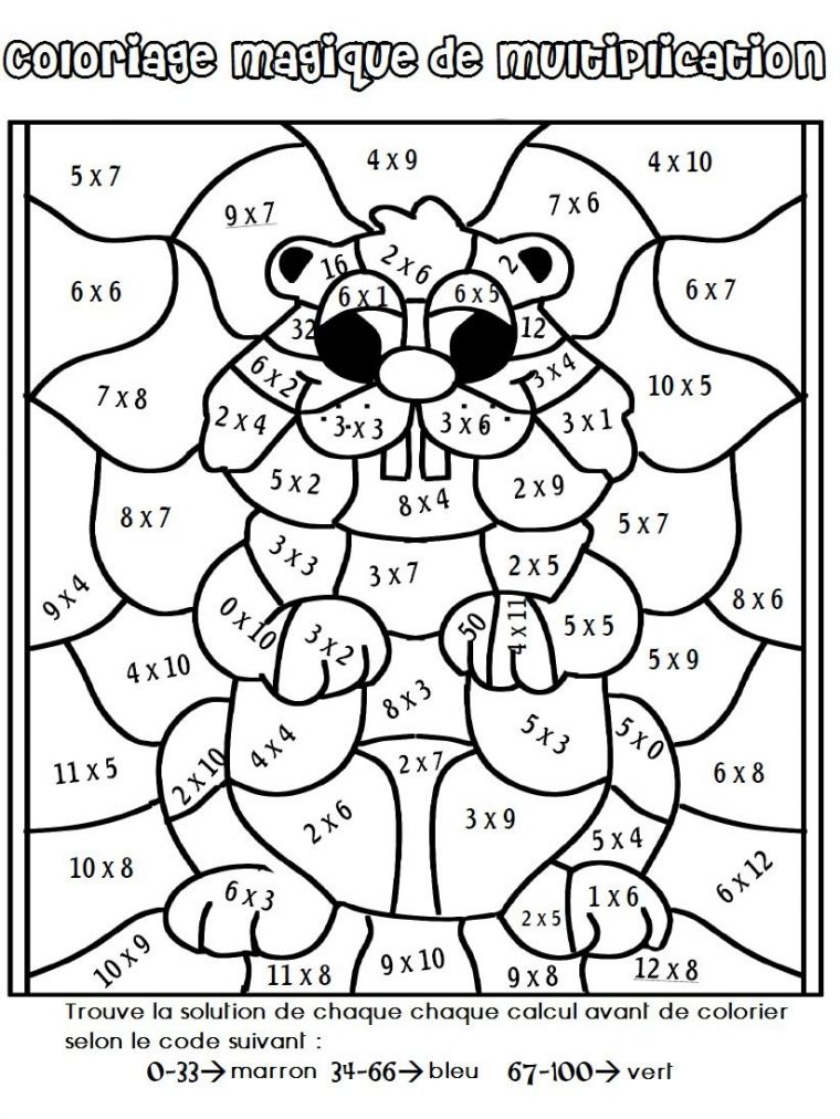 Coloriage Magique De Multiplication | Coloriage Magique Ce1 destiné Coloriage De Calcul