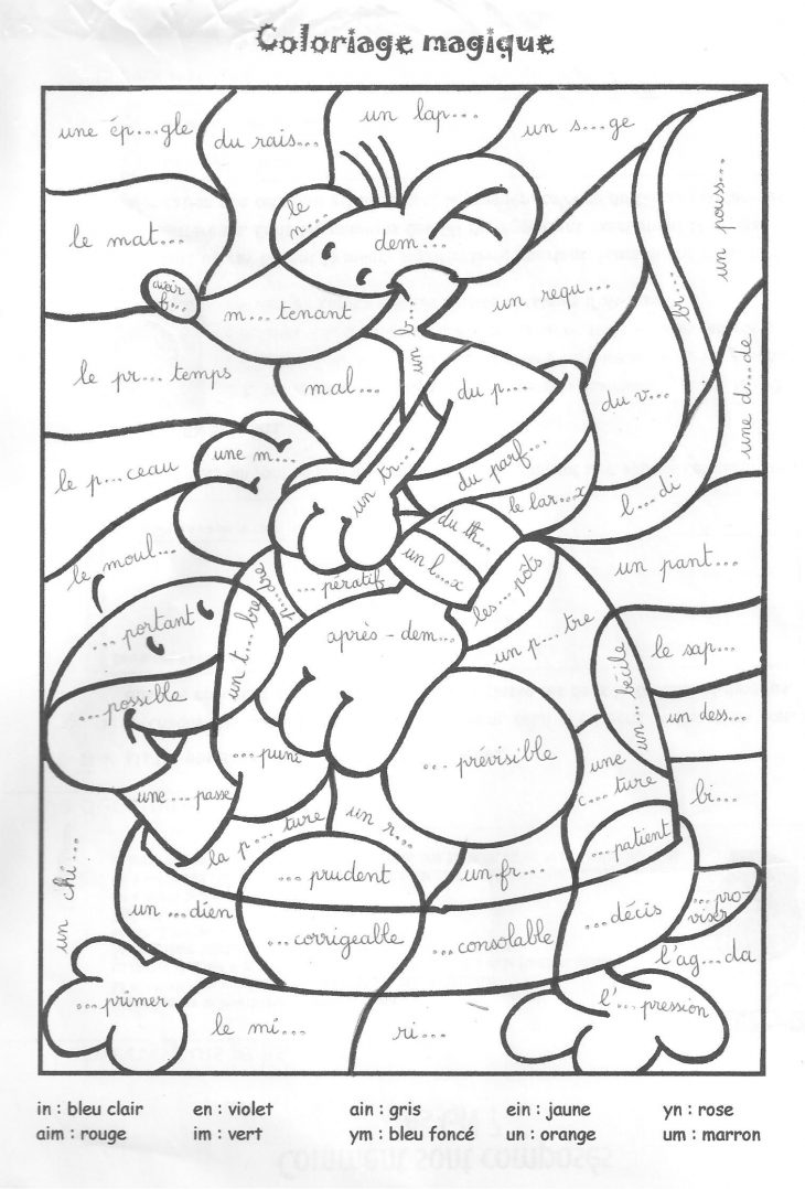 Coloriage Magique , Le Son In Souris-Et-Tortue-001 pour Coloriage Magique Ce2 Soustraction