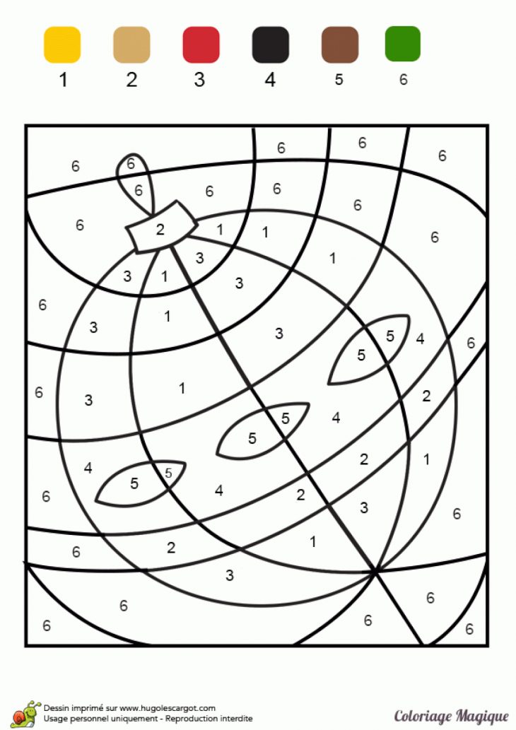 Coloriage Magique Niveau C2E, Boule De Noël Pour Le Sapin serapportantà Coloriage Codé Noel