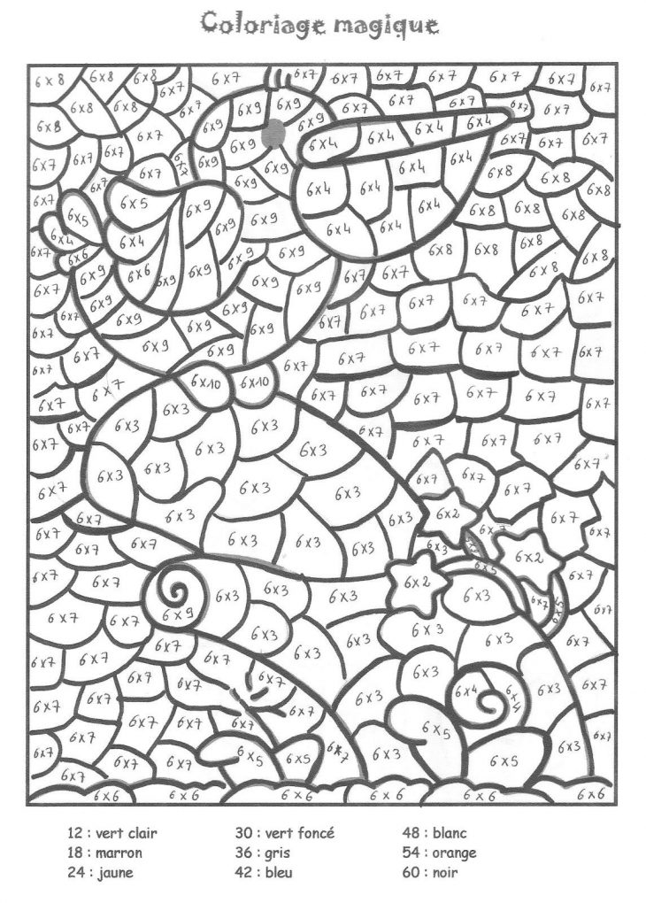 Coloriage Magique: Table X6 | Math Coloring Worksheets pour Sudoku Cm2 À Imprimer