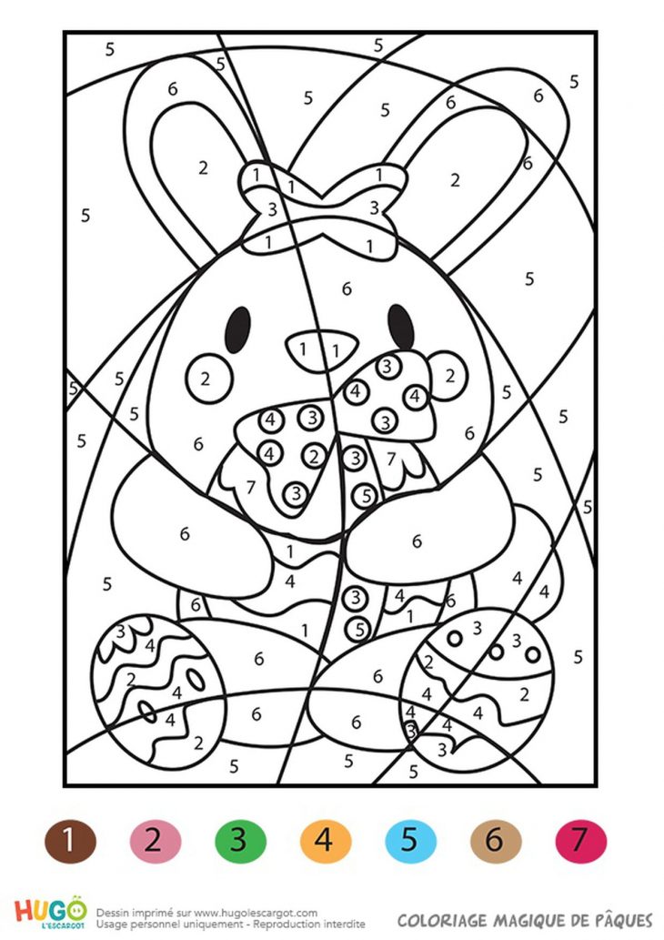 Coloriage Magique Un Lapin Pour Pâques destiné Coloriage Numéroté Maternelle