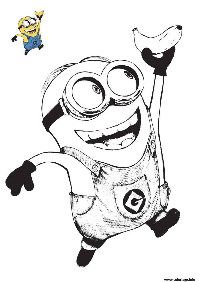 Coloriage Minion Tient Une Banane Dessin avec Dessiner Une Banane