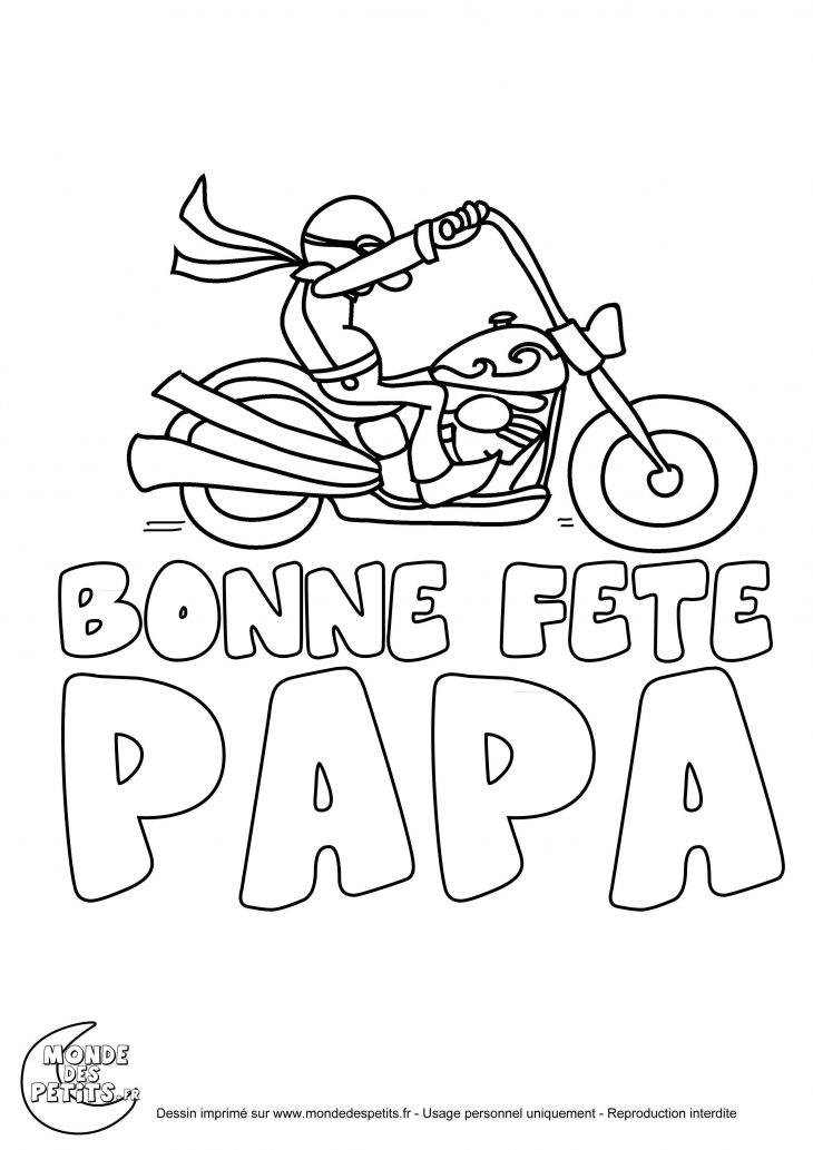 Coloriage Moto Fête Des Pères | Coloriage Fete Des Peres dedans Coloriage Fete Des Peres A Imprimer Gratuit