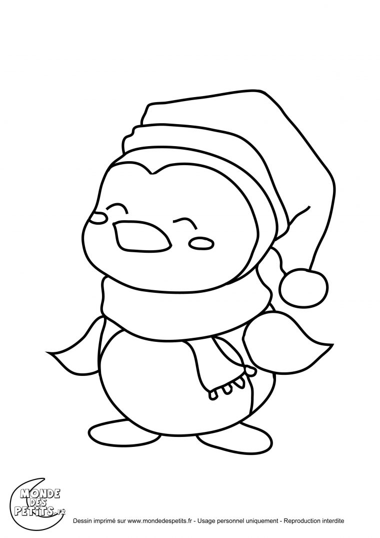 Coloriage-Noel-Pingouin-Imprimer 2.480×3.508 Pixel intérieur Dessin A Colorier De Noel Gratuit A Imprimer