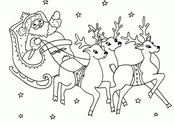 Coloriage Père Noël Et Ses Rennes À Imprimer Encequiconcerne dedans Dessin À Imprimer Pere Noel