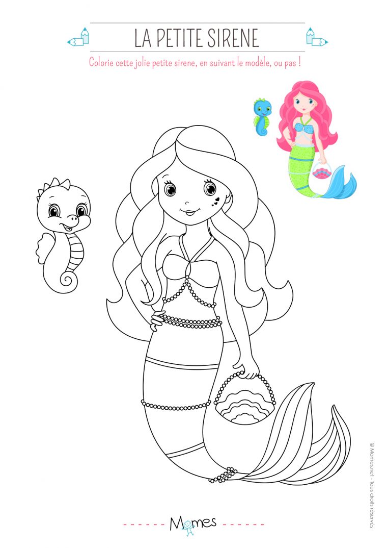 Coloriage Petite Sirène – Momes encequiconcerne Coloriage Princesse Sirene