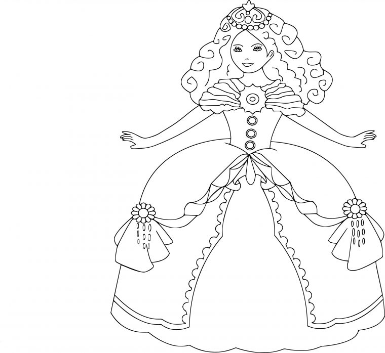 Coloriage Princesse Gratuit À Imprimer Et Colorier à Princesse À Colorier Gratuit