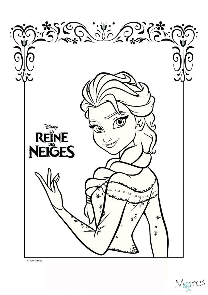 Coloriage Reine Des Neiges : Portrait D'elsa | Coloriage concernant Reine Des Neiges Dessin À Colorier