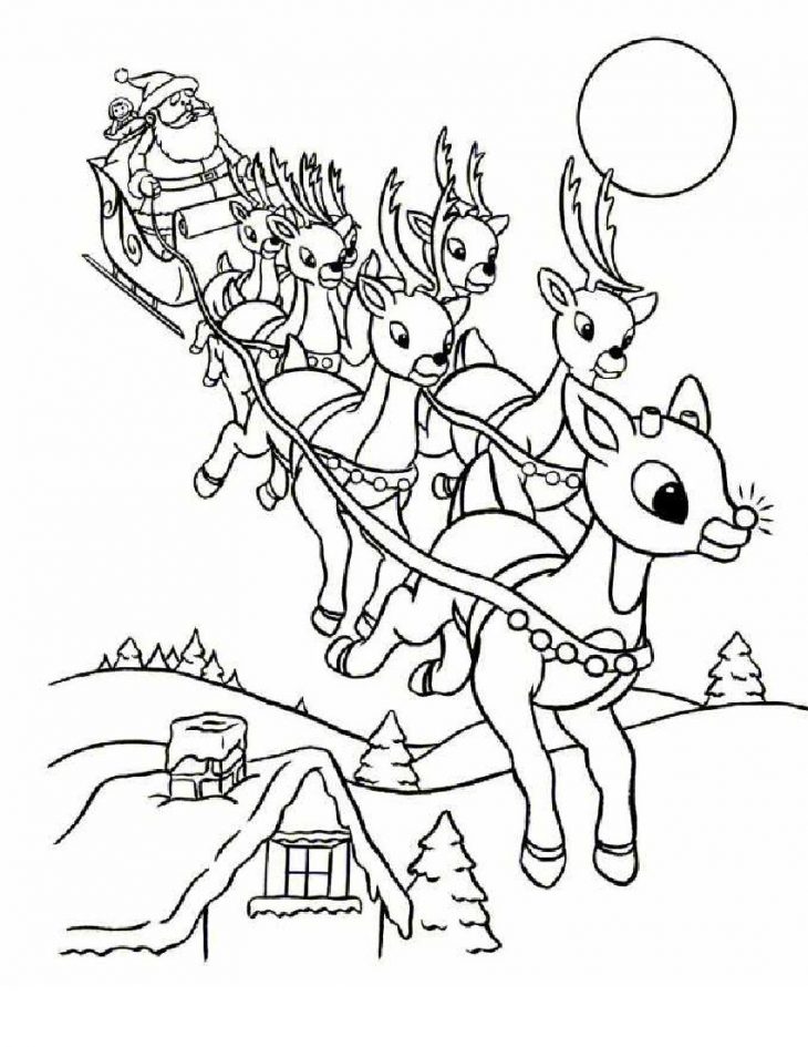 Coloriage Rennes Magiques Du Père Noël À Imprimer Gratuit encequiconcerne Dessin A Imprimer Pere Noel Gratuit