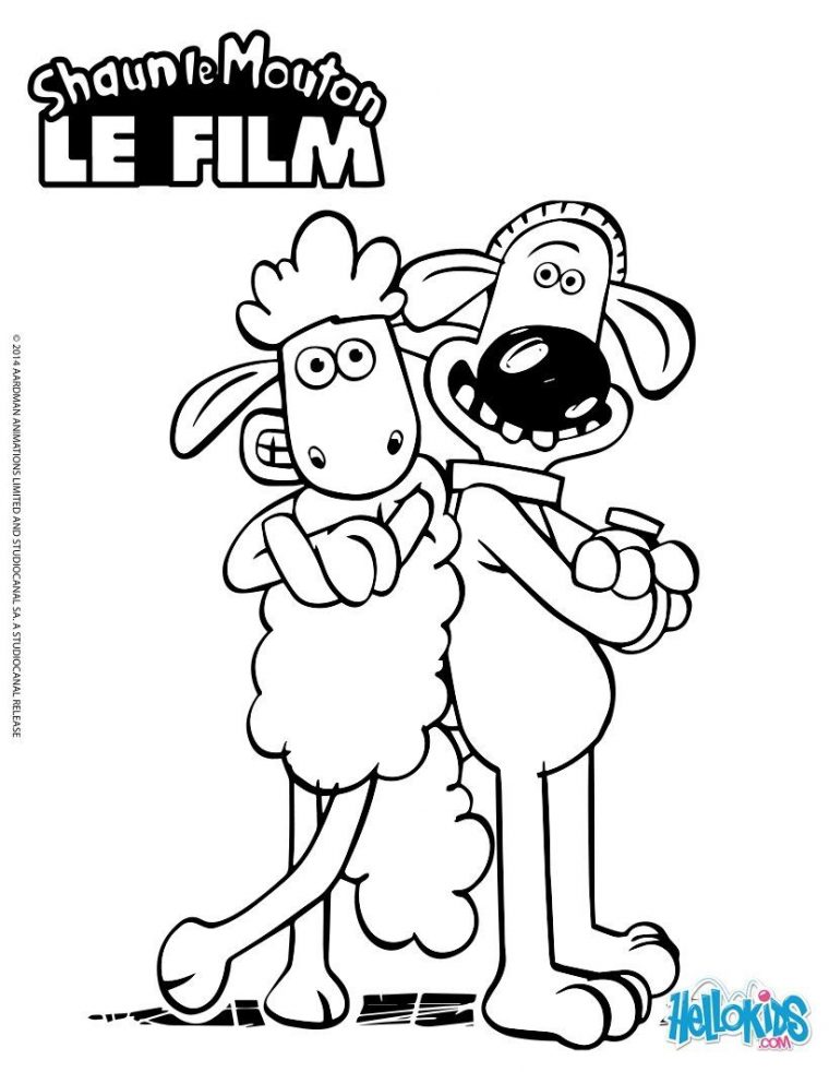 Coloriage : Shaun Et Bitzer | Shaun Le Mouton, Mouton, Coloriage concernant Mouton À Colorier