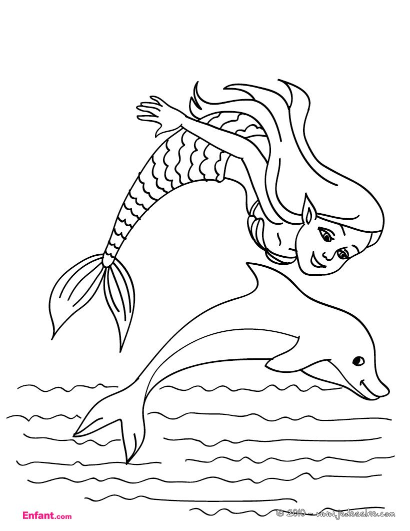 Coloriage Sirène À Colorier - Dessin À Imprimer | Coloriage serapportantà Coloriage Princesse Sirene 