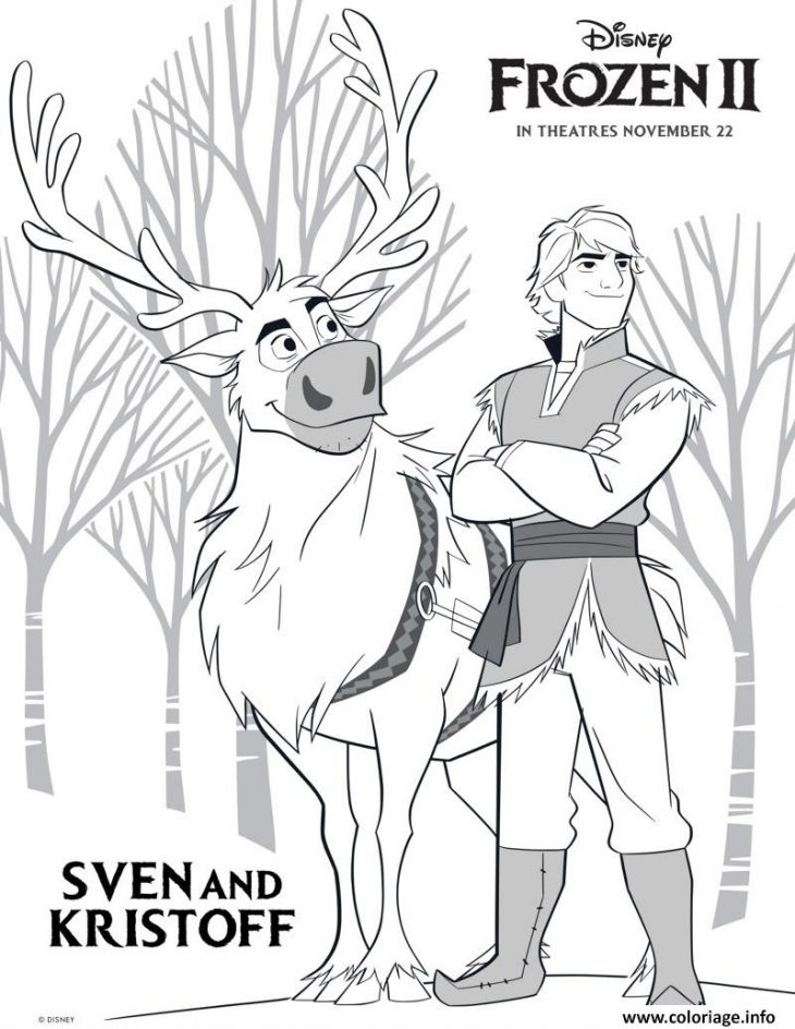 Coloriage Sven Et Kristoff Sont De Retour Dans La Reine Des destiné Reine Des Neiges Dessin À Colorier