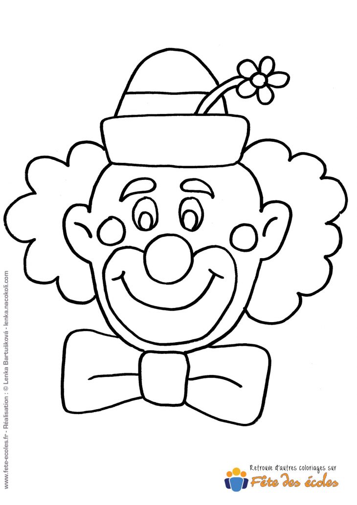 Coloriage Tête De Clown dedans Coloriage Tete De Clown