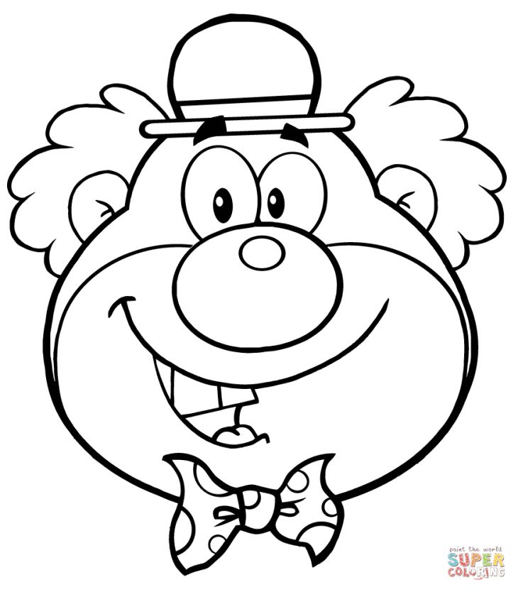 Coloriage – Tête De Clown Drôle | Coloriages À Imprimer Gratuits encequiconcerne Coloriage Tete De Clown