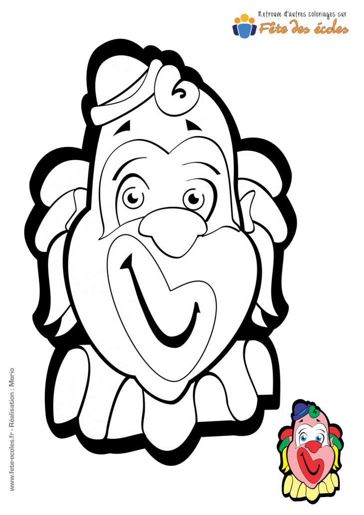 Coloriage Tête De Clown serapportantà Coloriage Tete De Clown