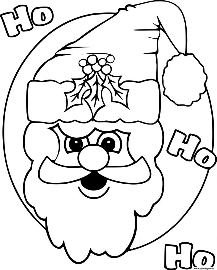 Coloriage Tete Du Pere Noel Avec Chapeau De Noel Dessin intérieur Dessin À Imprimer Pere Noel