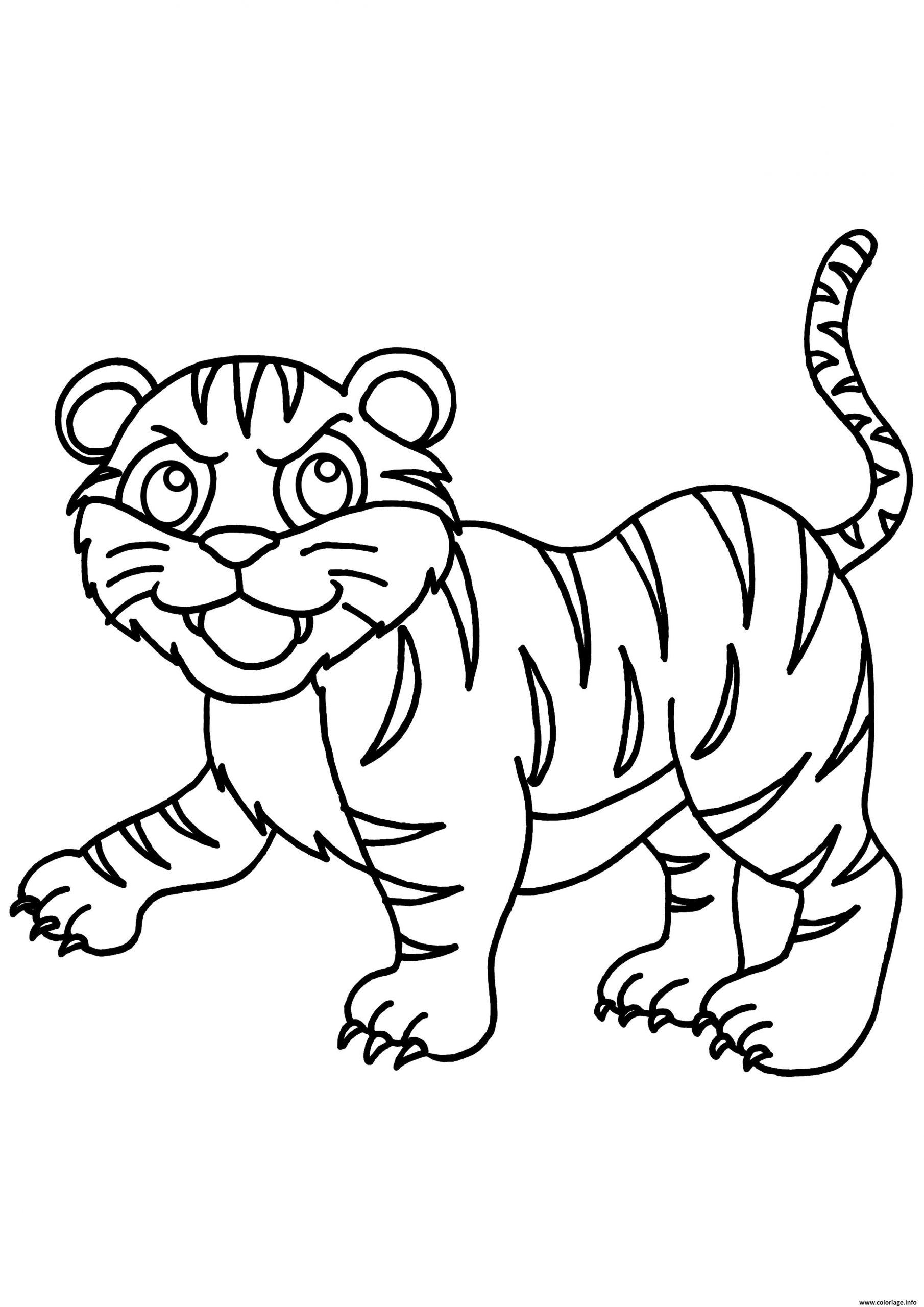 Coloriage Tigre De La Famille Panthera Tigris Dessin à Coloriage Bébé Tigre