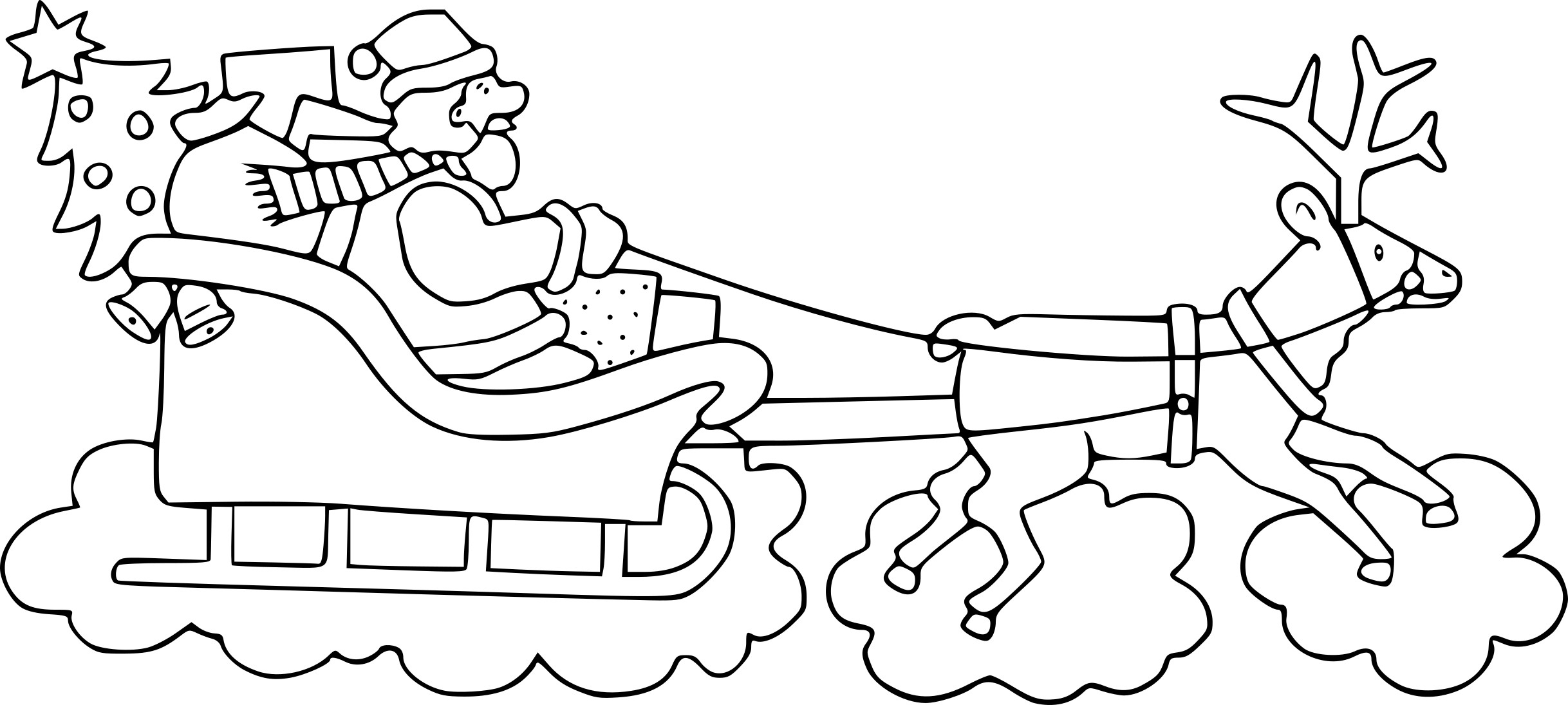 Coloriage Traîneau Du Père Noel À Imprimer à Dessin A Imprimer Pere Noel Gratuit 