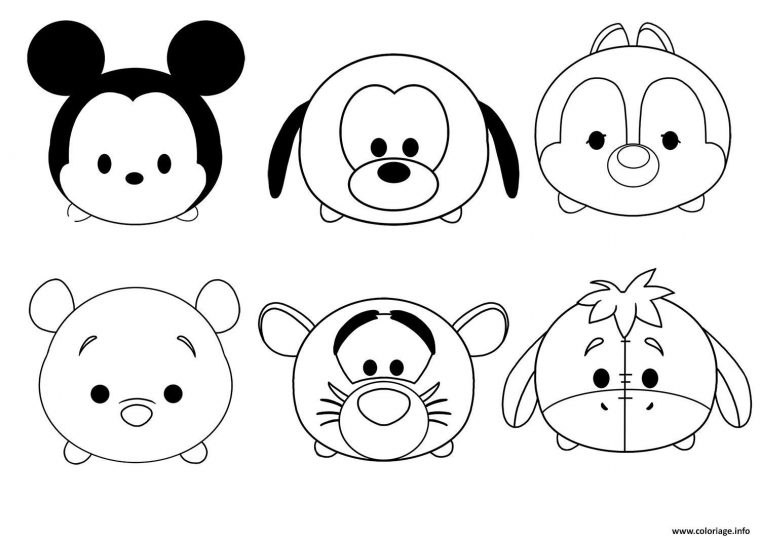 Coloriage Tsum Tsum Disney Facile Enfant Simple À Imprimer tout Dessin Facile Pour Enfant