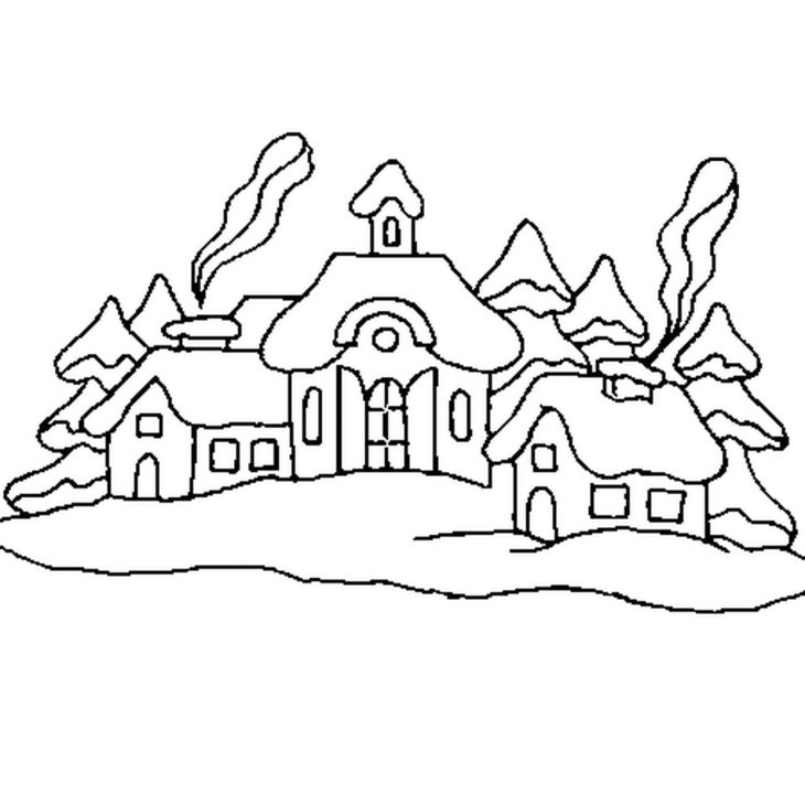 Coloriage Village De Noël En Ligne Gratuit À Imprimer dedans Coloriage Village De Noel