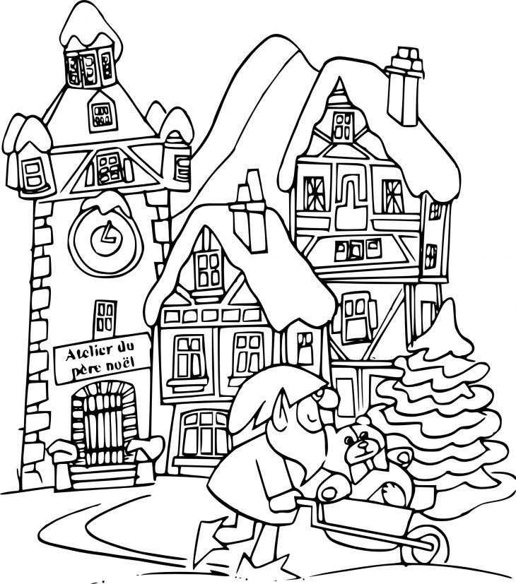 Coloriage Village Du Père Noël À Imprimer Sur Coloriages serapportantà Coloriage Village De Noel