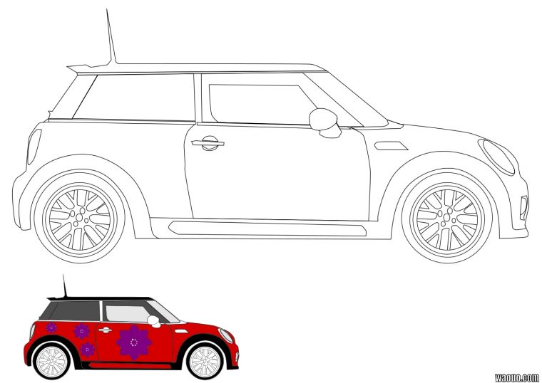 Coloriage Voiture Mini À Imprimer Et Colorier destiné Voiture Facile À Dessiner