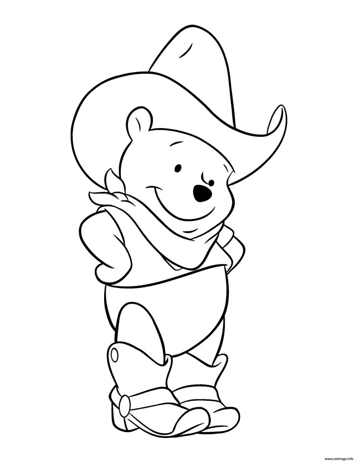 Coloriage Winnie De Pooh Ourson En Mode Cowboy Dessin destiné Coloriage De Mode À Imprimer