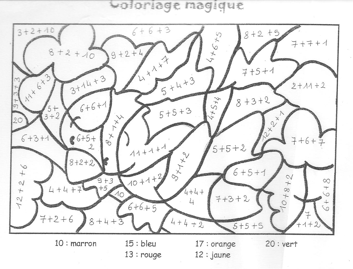 Coloriage204: Coloriage Magique Soustraction Ce1 avec Coloriage Magique Ce2 Soustraction