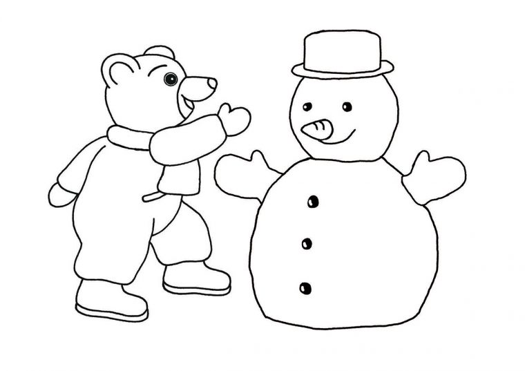 Coloriages À Imprimer – Hiver – Petit Ours Brun pour Coloriage Hiver Maternelle