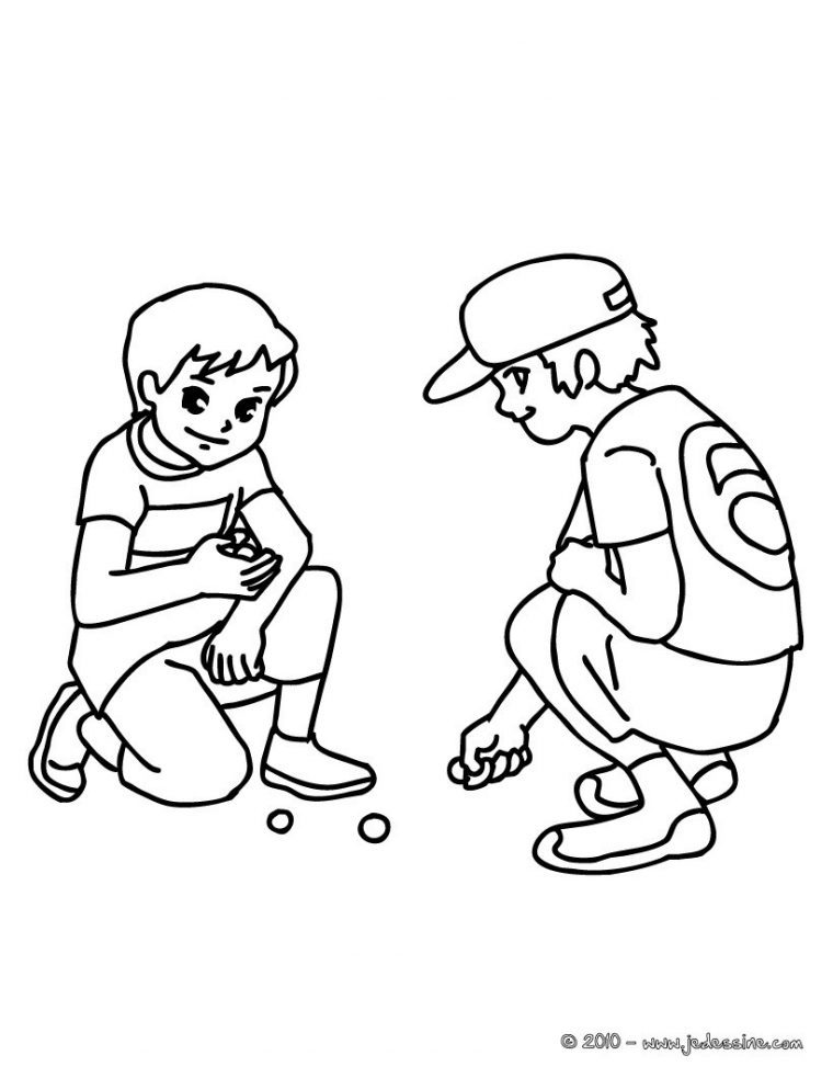 Coloriages Coloriage Du Jeu De Billes – Fr.hellokids à Jeux De Billes En Ligne