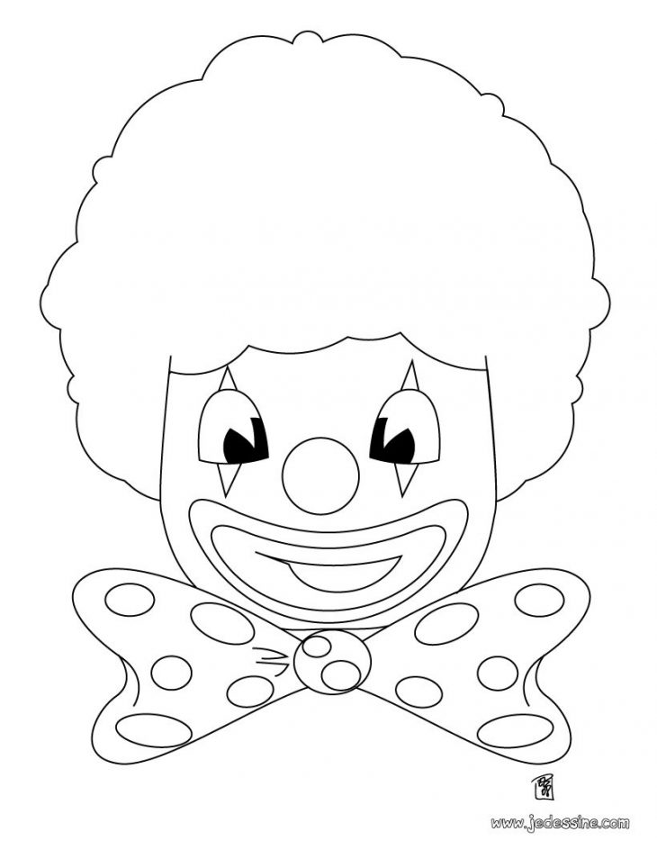 Coloriages Coloriage D'une Tête De Clown – Fr.hellokids destiné Coloriage Tete De Clown