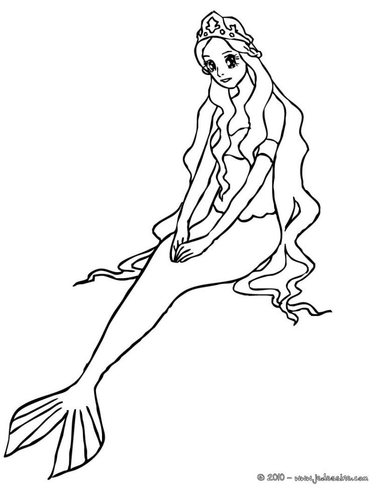 Coloriages Coloriage Sirene En Ligne – Fr.hellokids dedans Coloriage Princesse Sirene