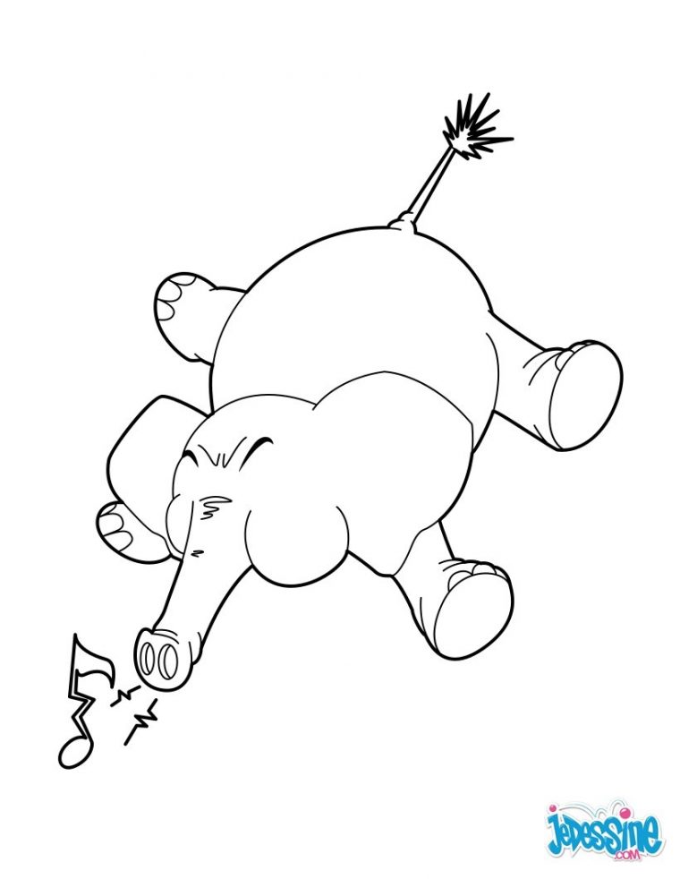 Coloriages Éléphant Qui Barrit – Fr.hellokids intérieur Barrissement Elephant